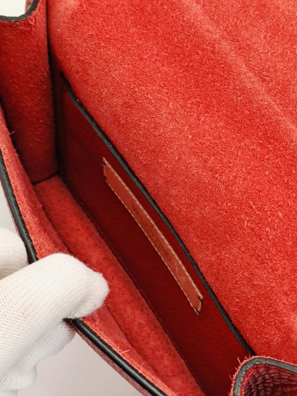 Valentino Garavani Rockstud Red Leather Crossbody Bag Studded Mini Shoulder Bag - Picture 4 of 13
